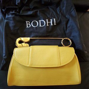 BODHI Safety Pin Clutch, Yellow, Gold Hardware